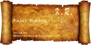 Kajdi Rubina névjegykártya